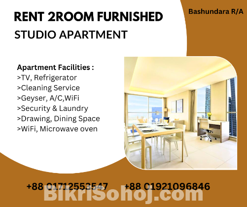 Studio Apartment As Well As Two Room Rent Bashundhara R/A